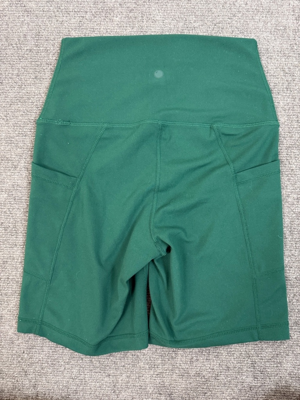 Yogalicious Lux Tribeca 7” Green High-Waist Bike Shorts Side Pockets Sz S (A1) - Picture 3 of 4